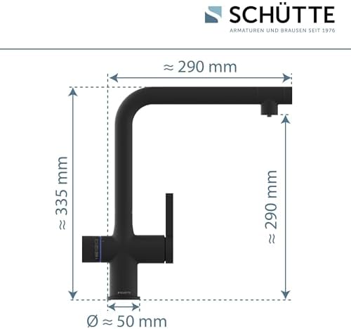 SCHÜTTE AQUASTAR PRO 3 Wege Küchenarmatur mit Filtersystem für sauberes Trinkwasser in Edelstahloptik