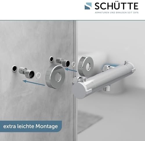 SCHÜTTE LONDON 52465 Duschthermostat mit Verbrühschutz, elegante Brausethermostat für sicheres Duschen in Chrom