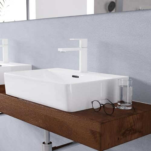 SCHÜTTE Waschtischarmatur MANHATTAN 33010 – Eleganter Wasserhahn für das Badezimmer mit Pop Up Abflussstopfen, Chromober