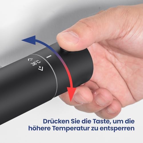 Auralum Duscharmatur mit Thermostat und 38°C Sicherheitssperre für sicheres Duschen im Bad – Anti-Verbrühungsdesign in S