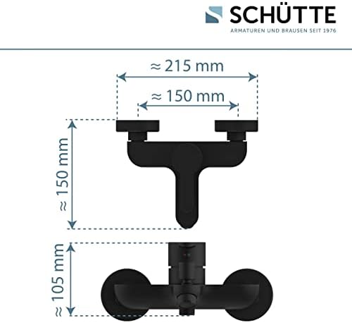 SCHÜTTE 44106 DENVER Waschtischarmatur, elegante Einhebelmischer mit Pop-Up Ventil für modernes Badezimmer, schwarz matt