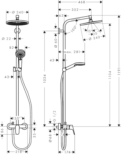 hansgrohe Crometta S Duschsystem – Hochwertige Regendusche mit Thermostat, ideal für entspannende Duscherlebnisse
