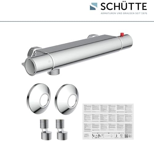 SCHÜTTE VICO Duscharmatur mit Sicherheitssperre – thermostatischer Brausemischer für entspannende Duscherlebnisse in Chr