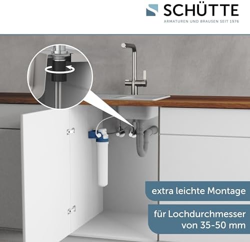 SCHÜTTE AQUASTAR PRO 3 Wege Küchenarmatur mit Filtersystem für sauberes Trinkwasser in Edelstahloptik