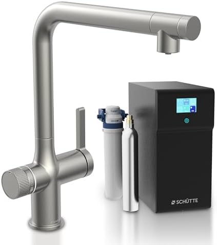 SCHÜTTE AQUASTAR PRO 3 Wege Küchenarmatur mit Filtersystem für sauberes Trinkwasser in Edelstahloptik
