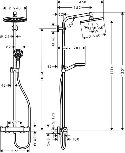 hansgrohe Crometta S Duschsystem – Hochwertige Regendusche mit Thermostat, ideal für entspannende Duscherlebnisse
