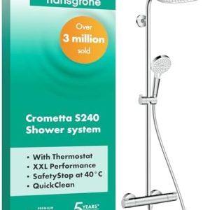 hansgrohe Crometta S Duschsystem – Hochwertige Regendusche mit Thermostat, ideal für entspannende Duscherlebnisse