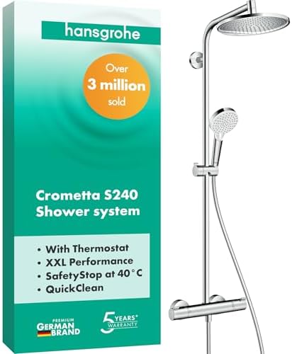 hansgrohe Crometta S Duschsystem – Hochwertige Regendusche mit Thermostat, ideal für entspannende Duscherlebnisse