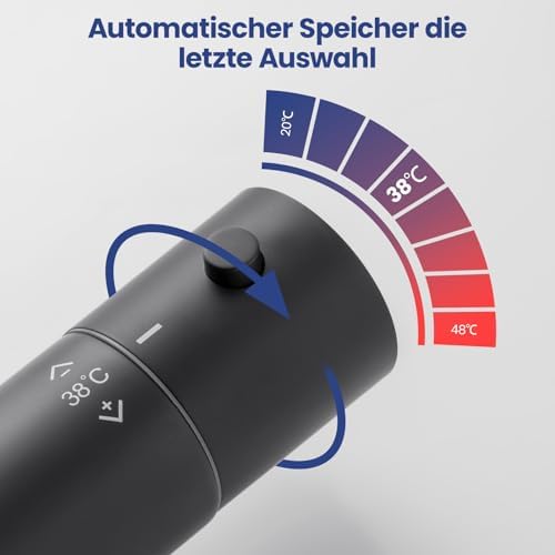 Auralum Duscharmatur mit Thermostat und 38°C Sicherheitssperre für sicheres Duschen im Bad – Anti-Verbrühungsdesign in S