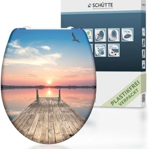 SCHÜTTE WC-Sitz SUNSET – Duroplast Toilettendeckel mit Absenkautomatik, 175kg Belastbarkeit, für modernes Badezimmer