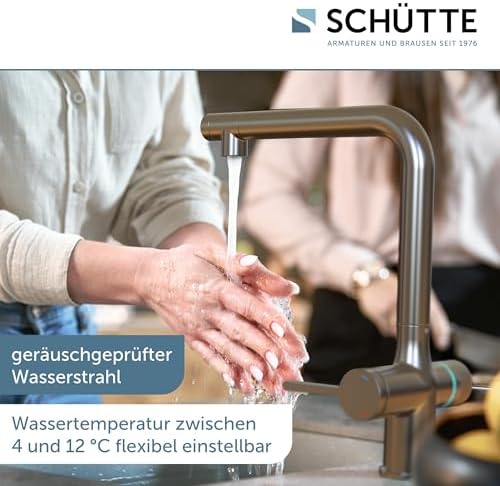 SCHÜTTE AQUASTAR PRO 3 Wege Küchenarmatur mit Filtersystem für sauberes Trinkwasser in Edelstahloptik