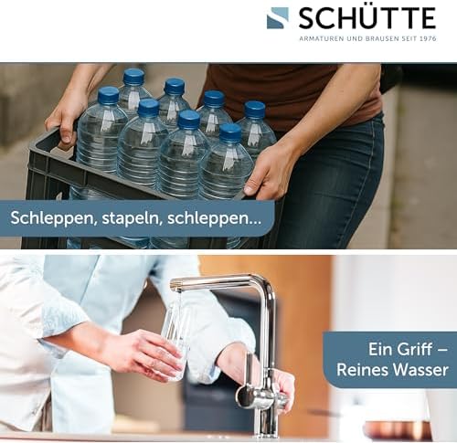 SCHÜTTE AQUASTAR PRO 3 Wege Küchenarmatur mit Filtersystem für sauberes Trinkwasser in Edelstahloptik