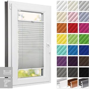 Estika Plissee nach Maß – Individuelle Plissees mit Bohren, 23 Farben für perfekten Sicht- und Sonnenschutz im Innenbere