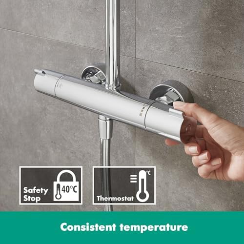 hansgrohe Crometta S Duschsystem – Hochwertige Regendusche mit Thermostat, ideal für entspannende Duscherlebnisse