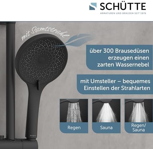 Schütte Capri Duschstange & Handbrause – 3-fach verstellbar, elegante Regendusche für Ihr Badezimmer