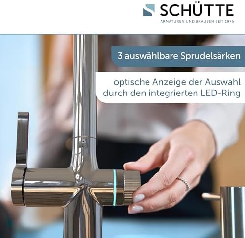 SCHÜTTE AQUASTAR PRO 3 Wege Küchenarmatur mit Filtersystem für sauberes Trinkwasser in Edelstahloptik