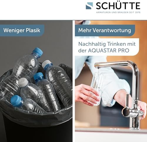 SCHÜTTE AQUASTAR PRO 3 Wege Küchenarmatur mit Filtersystem für sauberes Trinkwasser in Edelstahloptik