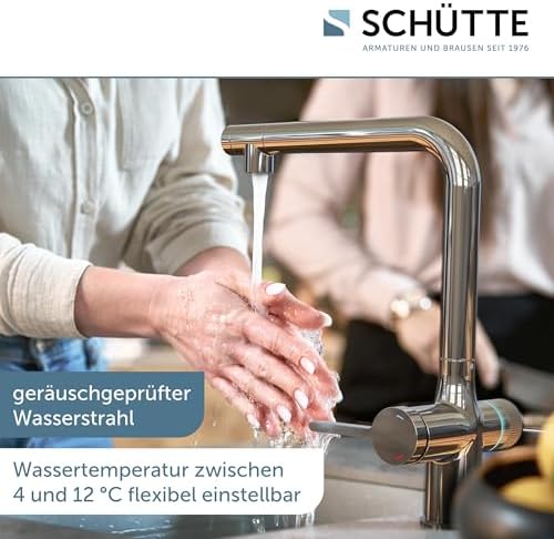 SCHÜTTE AQUASTAR PRO 3 Wege Küchenarmatur mit Filtersystem für sauberes Trinkwasser in Edelstahloptik